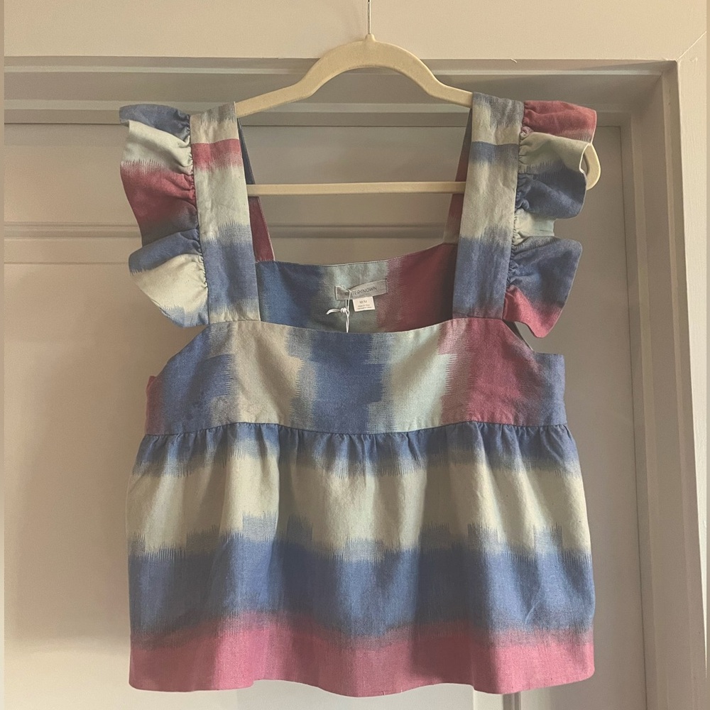 Outerknown Multicolor Ruffle Sleeve Top - Picture 2 of 6